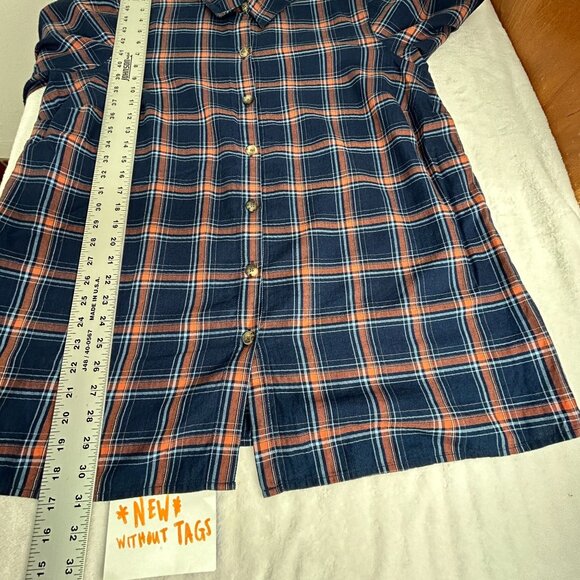 J.Jill Womens Blue Orange Plaid Button-Up Shirt XL Cotton Long Sleeve Casual New - Picture 8 of 8